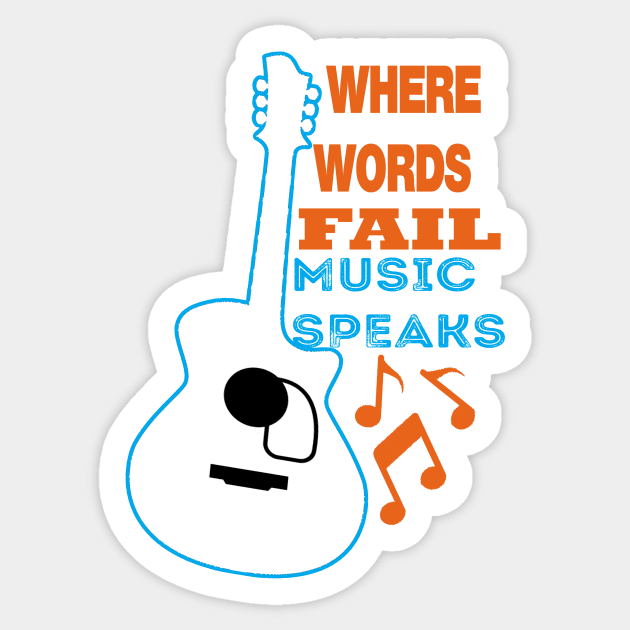 where words fail music speaks guitar | music lovers and dance | pop song Sticker by stylechoc